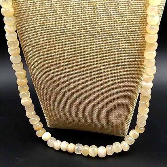 Earth Mined Single Strand Moonstone Beaded Necklace 13.5" Drop - Picture 1 of 16
